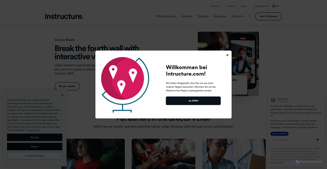 Security scan screenshot of https://instructuremedia.com