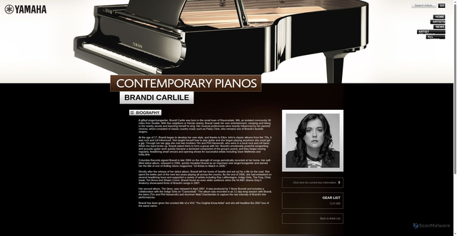 Security scan screenshot of https://www.yamaha.com/artists/brandicarlile.html