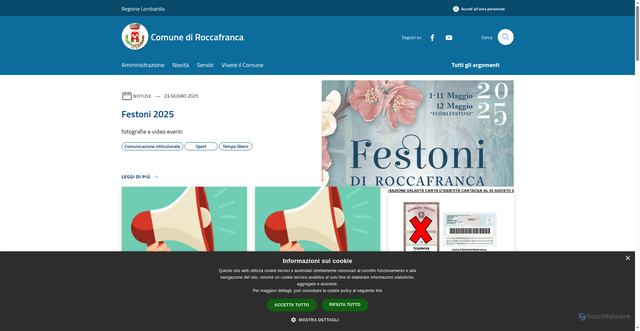 Security scan screenshot of https://www.comune.roccafranca.bs.it/it