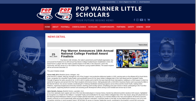 Security scan screenshot of https://www.popwarner.com/Default.aspx?tabid=1403205&mid=1475016&newskeyid=HN1&newsid=551034&ctl=newsdetail