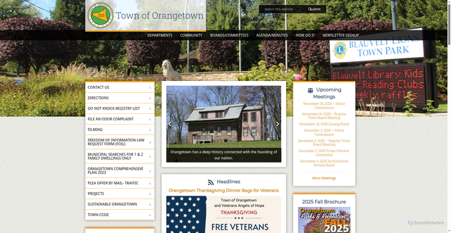 Security scan screenshot of https://www.orangetown.com/