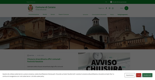 Security scan screenshot of https://comune.cerano.no.it/