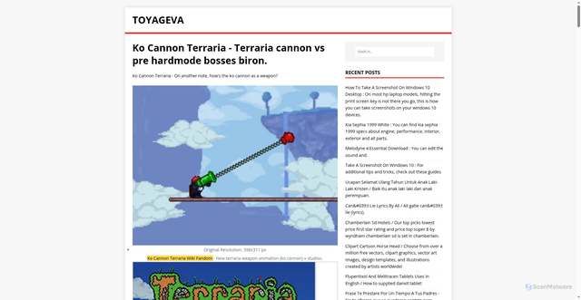 Security scan screenshot of https://avegayot.pages.dev/posts/ko-cannon-terraria/