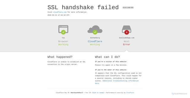 Security scan screenshot of https://dualsidedapp.com