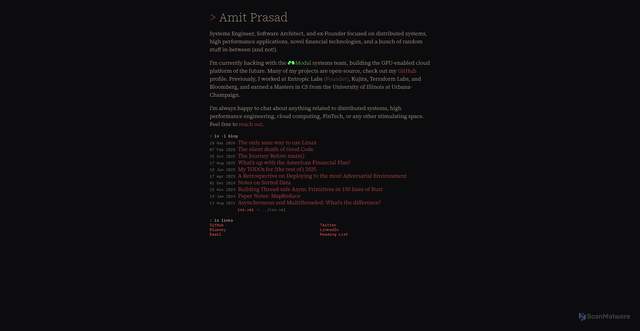 Security scan screenshot of a.amitprasad.dev