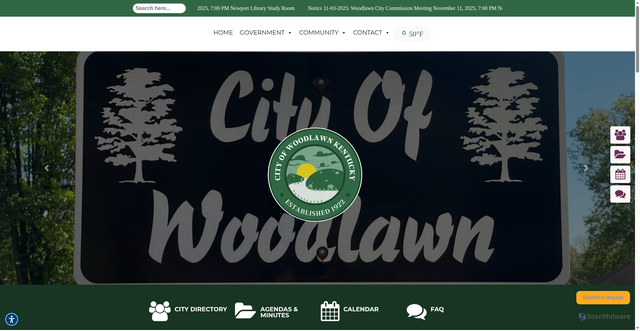 Security scan screenshot of https://woodlawnky.gov/