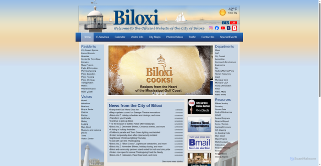 Security scan screenshot of https://biloxi.ms.us