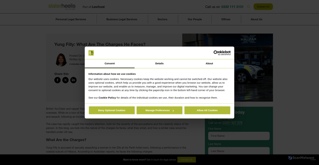 Security scan screenshot of https://www.slaterheelis.co.uk/articles/crime-category/yung-filly-what-are-the-charges-he-faces/