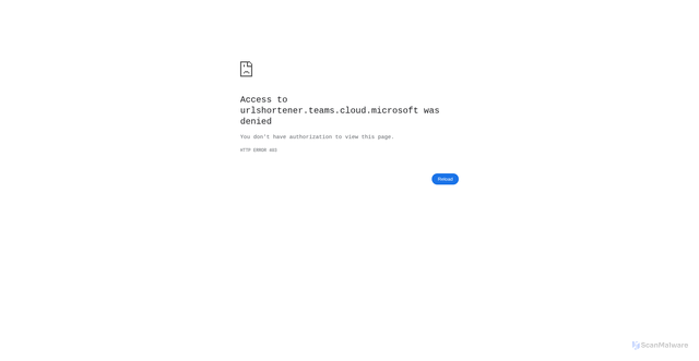 Security scan screenshot of https://urlshortener.teams.cloud.microsoft