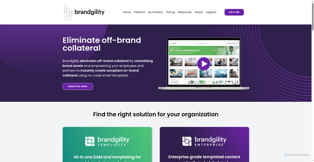 Security scan screenshot of https://brandgility.com