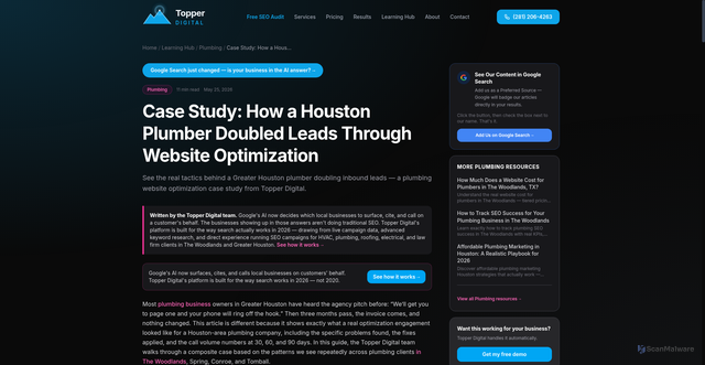Security scan screenshot of https://topper-digital.pages.dev/learning-hub/plumbing/case-study-houston-plumber-doubled-leads-website-optimization/