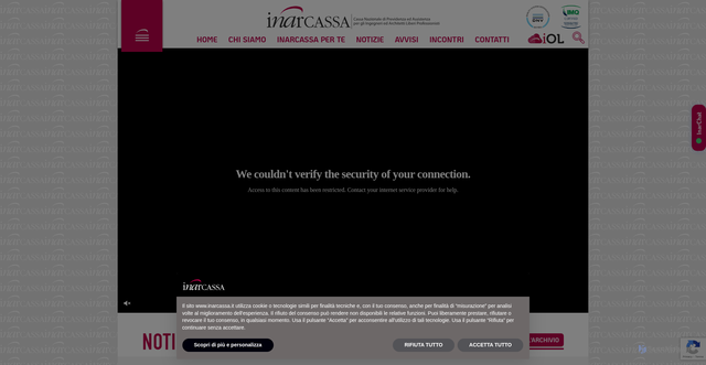 Security scan screenshot of https://www.inarcassa.it/