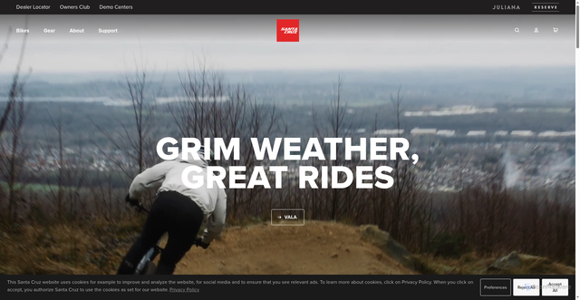 Security scan screenshot of https://santacruzbicycles.com