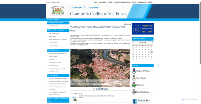Security scan screenshot of https://www.unioneviafulvia.at.it