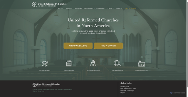 Security scan screenshot of https://www.urcna.org/