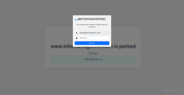 Security scan screenshot of https://tme.quest/as/Generalweb/index.html#paul@infomanagerinc.com