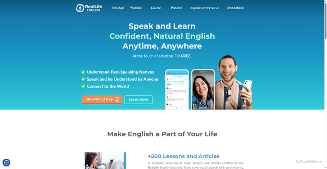 Security scan screenshot of https://reallifeglobal.com