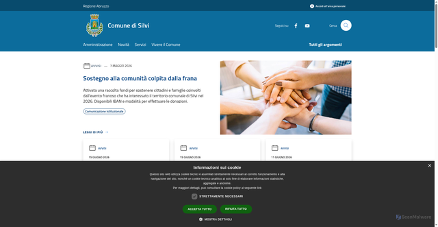Security scan screenshot of https://www.comune.silvi.te.it