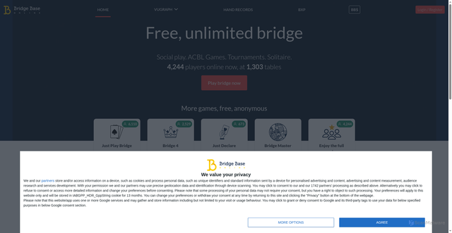 Security scan screenshot of https://www.bridgebase.com