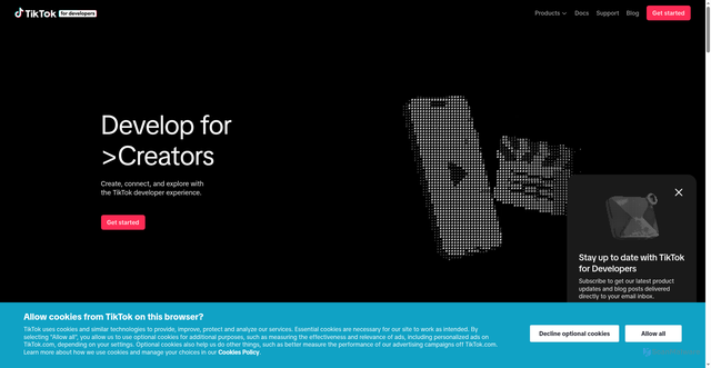 Security scan screenshot of https://developers.tiktok.com
