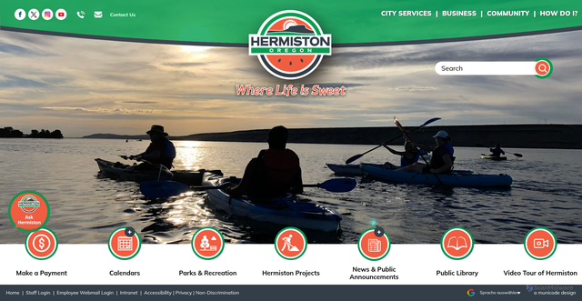 Security scan screenshot of https://www.hermiston.gov/