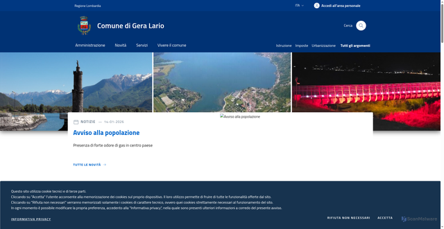 Security scan screenshot of https://www.comune.geralario.co.it/