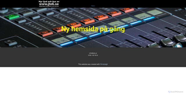 Security scan screenshot of https://johanteknik.se