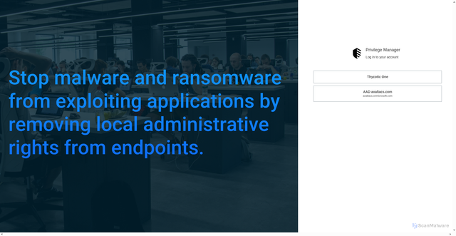 Security scan screenshot of https://axalta.privilegemanagercloud.com