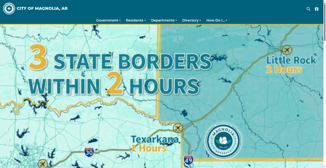 Security scan screenshot of https://www.magnolia-ar.gov/