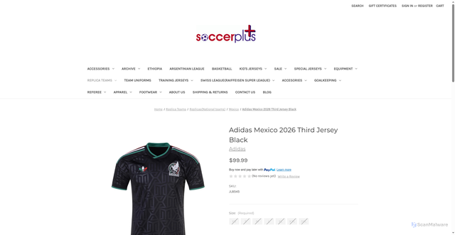 Security scan screenshot of https://soccerplus.net/adidas-mexico-2026-third-jersey-black/