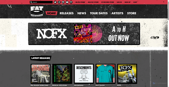 Security scan screenshot of https://fatwreck.com