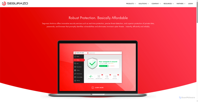 Security scan screenshot of https://segurazo.com