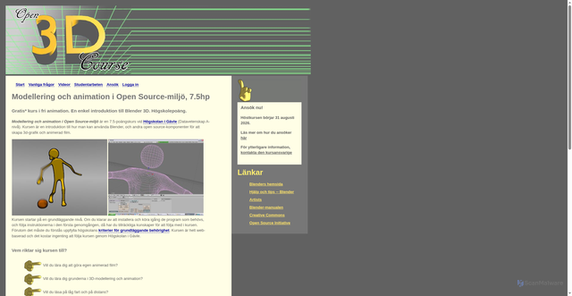 Security scan screenshot of https://open3dcourse.se