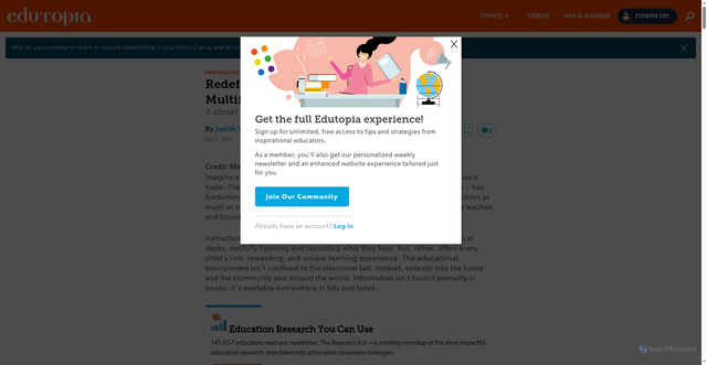 Security scan screenshot of https://www.edutopia.org/redefining-role-teacher