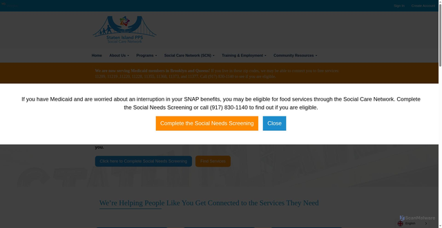 Security scan screenshot of https://statenislandpps.org/