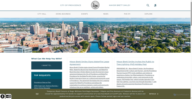 Security scan screenshot of https://www.providenceri.gov/