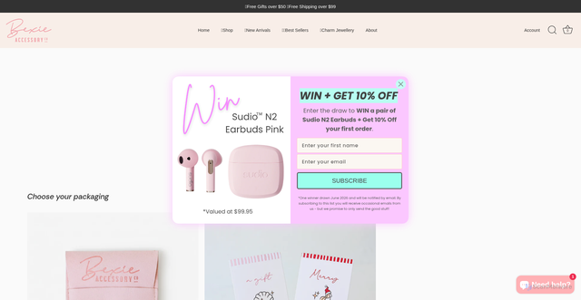 Security scan screenshot of https://bexieaccessoryco.com.au/pages/gift-packaging