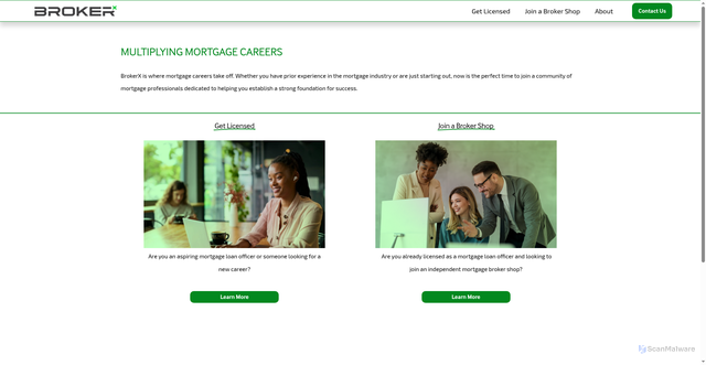 Security scan screenshot of https://www.mortgagebrokerx.com/