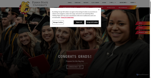 Security scan screenshot of https://www.ferris.edu/
