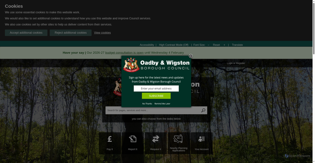 Security scan screenshot of https://www.oadby-wigston.gov.uk