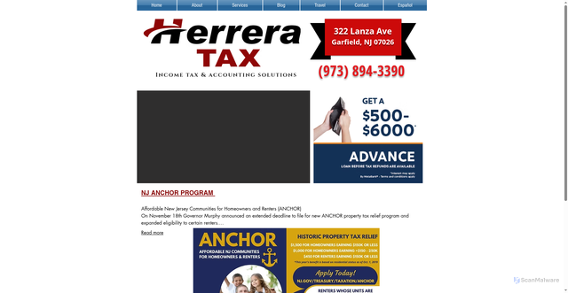 Security scan screenshot of https://www.herreratax.com/nj-anchor