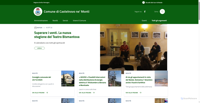 Security scan screenshot of https://www.comune.castelnovo-nemonti.re.it/