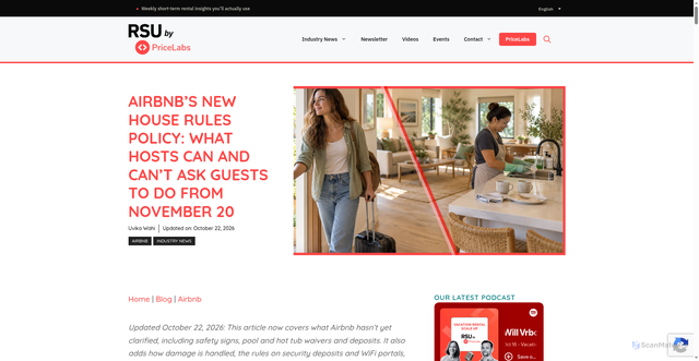 Security scan screenshot of https://www.rentalscaleup.com/airbnb-new-house-rules-policy/