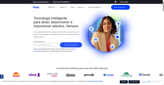Security scan screenshot of https://gupy.io