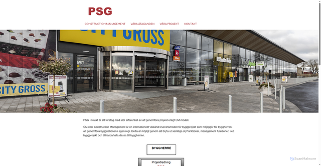 Security scan screenshot of https://psgprojekt.se