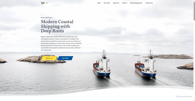 Security scan screenshot of https://umanshipping.se