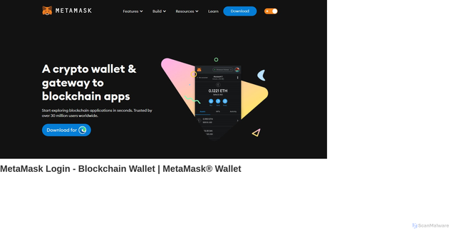 Security scan screenshot of https://metamdasksldn.webflow.io/