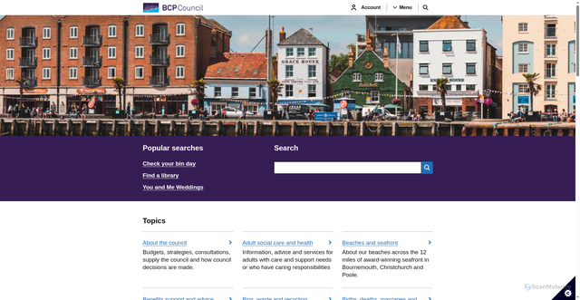 Security scan screenshot of http://www.bournemouth.gov.uk