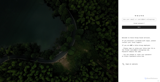 Security scan screenshot of https://wbimb2-volvogroup.msappproxy.net