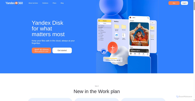 Security scan screenshot of https://disk.yandex.com